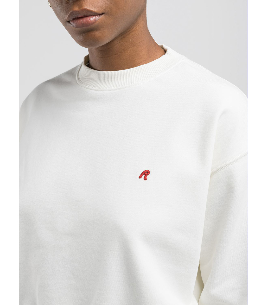 Rロゴ刺繍入りクロップドスウェットシャツ 詳細画像 ナチュラルホワイト 6